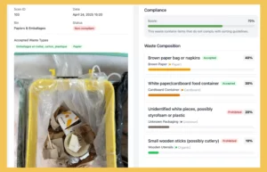 Capture d'écran de notre outil IA de caractérisation des déchets